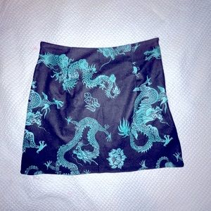 printed mini skirt